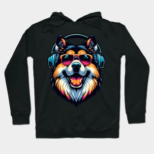 Eurasier Smiling DJ with Vibrant Sound Waves Hoodie